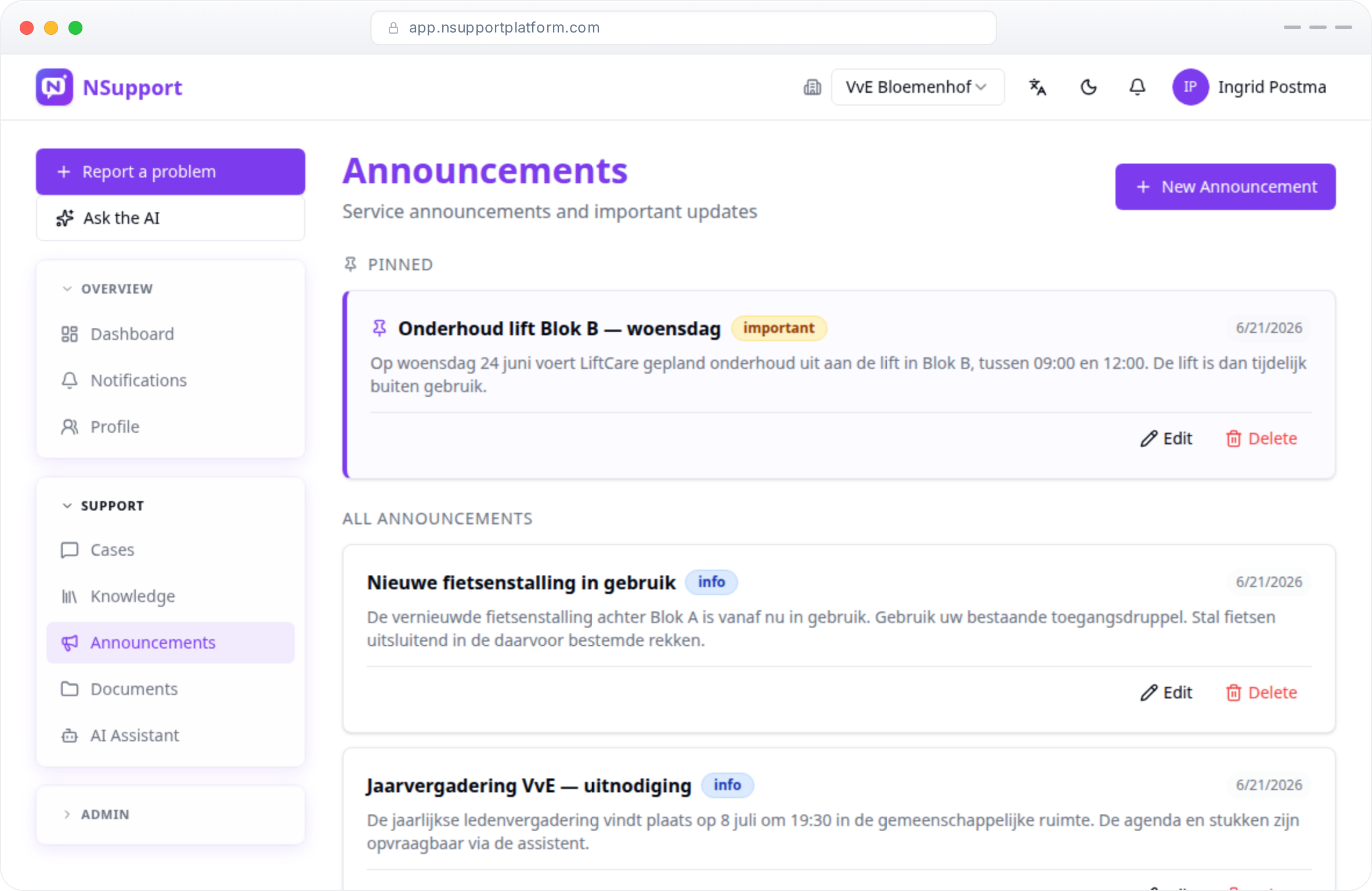 Announcements
