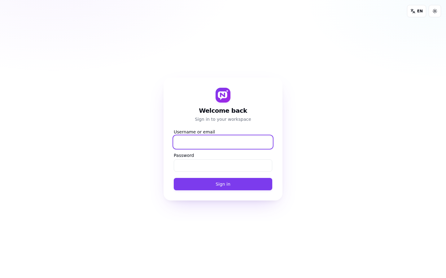 Sign-in screen