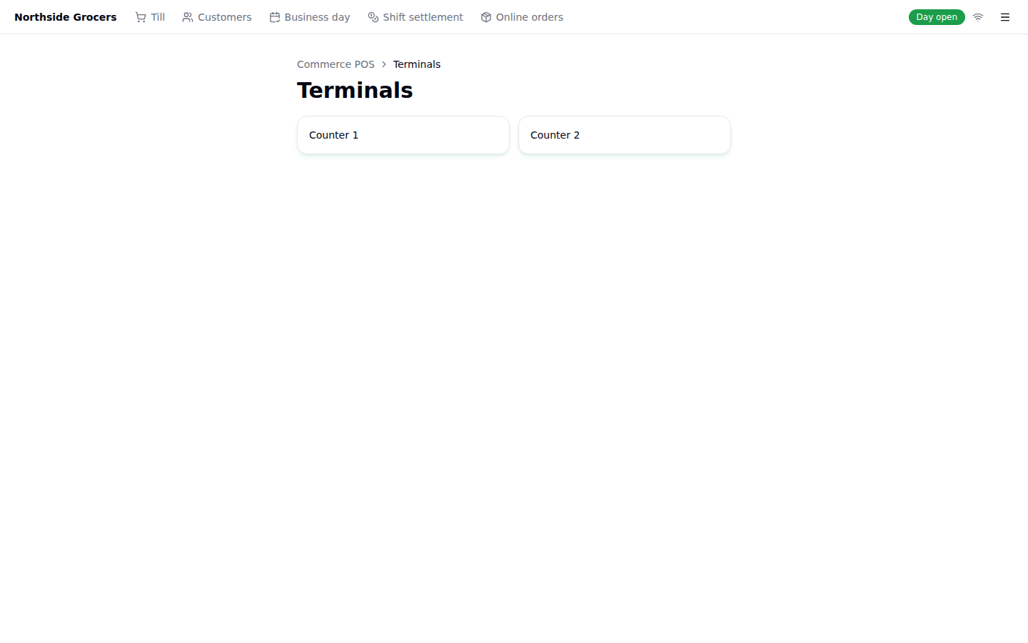Select terminal screen