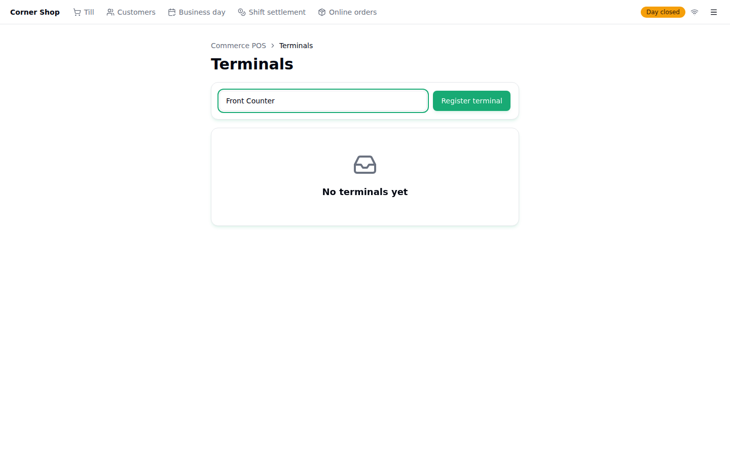 Terminal name filled in